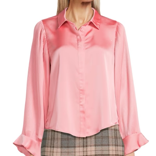 Area Stars Lilah Accordian-Pleat Sleeve Shirt